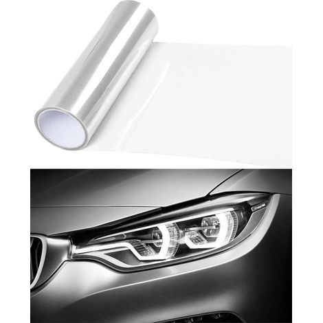 30CM100CM 1 rouleau de film pour phares, film teinté pour feux arrières de voiture, film de protection, découpable, autocollant (transparent) (1/5)