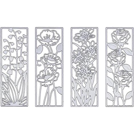 4-teiliges Set Metall-Stanzformen für Blumen- und Pflanzenrahmen