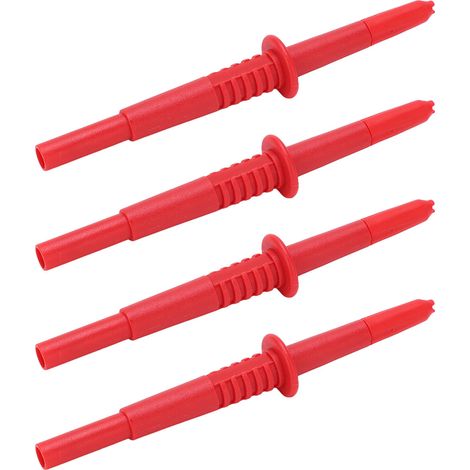 4 Stück Prüfspitzen 4 mm Bananenstecker, Isolierdraht-Durchdringungsspitzen für elektrische Prüfungen, Rot (1/5)