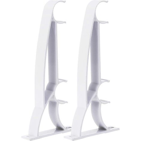2 supports de tringle à rideaux doubles en métal (blanc) (1/4)