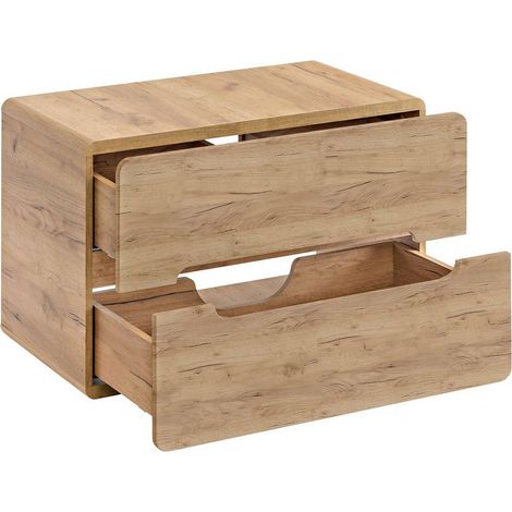 Waschtischunterschrank 80 cm LUTON-56-CRAFT Wotan Eiche Nb.. Nb., 2 Softclose-Schubkästen, B/H/T ca. 80/53/46 cm (1/4)