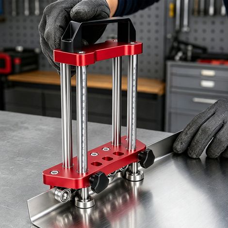 FIANAO – Rouleuse plieuse de tôle 2 postes – angle 0-100°, tôle 0,2-1,0 mm, largeur 7-180 mm – 30,5 × 19 × 9 cm, rouge (1/5)