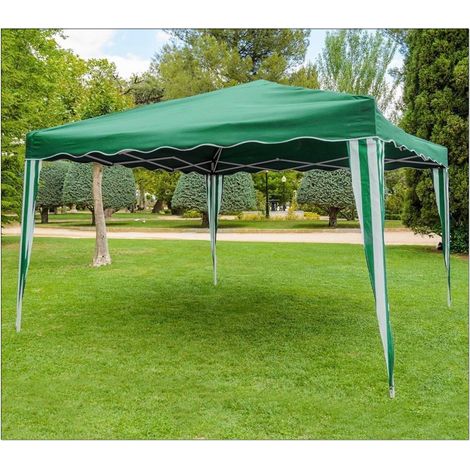 Pergola pieghevole in bambù 3,0x3,0 m Altezza 2,5 m Verde/Bianco DP002