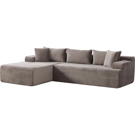 GagaCanapé modulaire 4 places chenille gris (1/5)