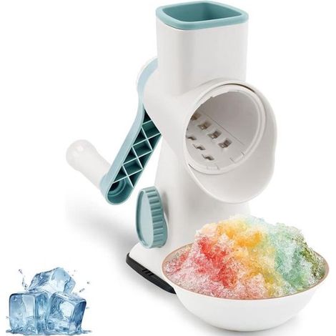 Broyeur à glace manuel - Bleu et blanc - Appareil à smoothies - Broyeur à glace portable - Broyeur à glace portable de haute qualité (1/5)