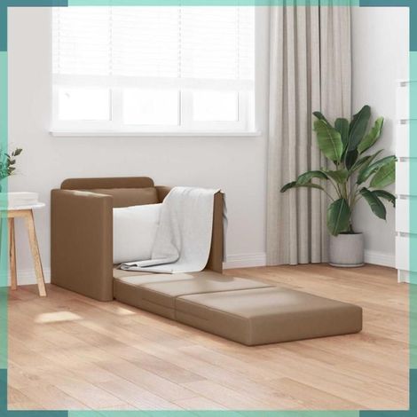 4106634 Canapé-Lit 60cm Cappuccino Simili cuir (1/5)