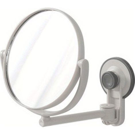 Miroir cosmétique sans perforation, salle de bain, à suspendre au mur, hôtel, miroir double face, toilettes, miroir de maquillage en plastique, pivotant (1/5)