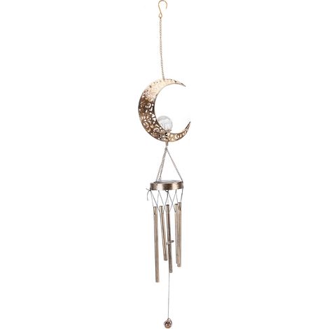 Lampe solaire de cour arrière, carillon éolien rétro, pendentif décoratif lumineux pour intérieur, cadeau d'anniversaire ou de Thanksgiving, lune (1/5)