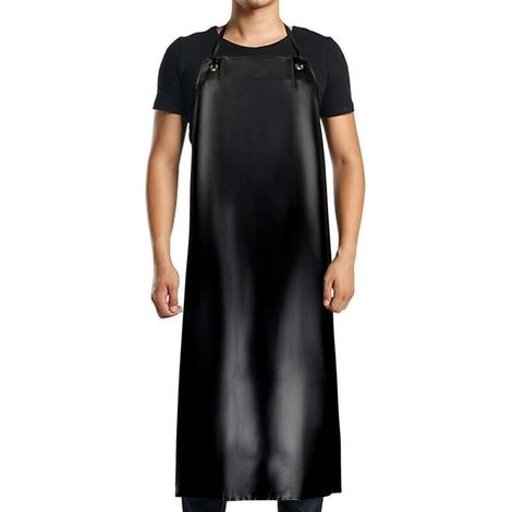 Tablier imperméable en PVC-120x90cm, noir, pour hommes et femmes, imperméable à l'eau et à l'huile, adapté au nettoyage, aux travaux de laboratoire, à l'abattage, aux soins des chiens (1/4)
