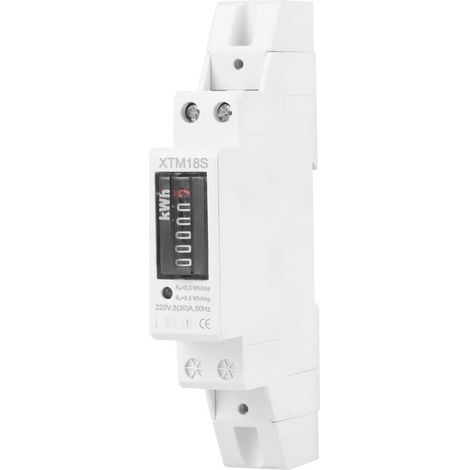 Garosa KWh Meter Class 1 Single Phase 220V 5(30) A Din Rail 2 Wire LCD