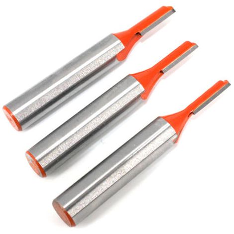 3 pièces 8mm Fraise Droite Defonceuse, Fraises à Défoncer Carbure De Tungstène Mèche de Routeur Droite à Simple Flûte Fraise à Bois-3mm/4mm/5mm