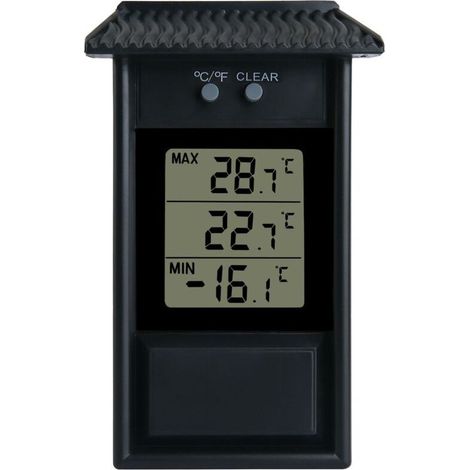Digitale Minimal- und Maximalanzeige – Überwachen Sie die Maximal- und Minimaltemperaturen mit diesem praktischen, einfach zu montierenden Gewächshausthermometer für den Innen- und Außenbereich. (1/5)