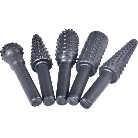 Rotary Burr Rasp Set, forets à bois sculpte pour bois à queue de 6pcs, tête de meulage rotative en forme de burin (1/5)