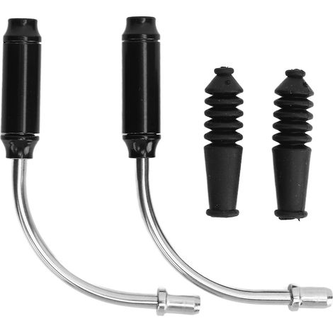 Durites de frein pour vélo avec une conception rainurée flexible pour réduire la friction, en acier inoxydable, adaptées aux VTT, vélos de route et BMX, noires. (1/5)