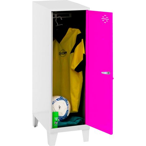 Simonrack Mini Metallschrank in Rosa mit Zylinderschloss (1/2)