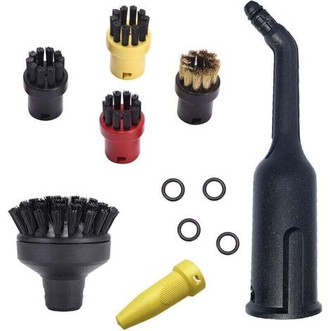 Lot de 4 Accessoires pour Nettoyeur Vapeur - Karcher Easyfix SC1 SC2 SC3 SC4 SC5 - Brosses Rondes - Grande Brosse Ronde - Buse - Pièces Détachées (1/4)