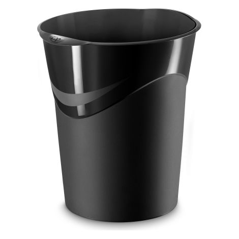 PAPELERA PLAST. CEP GLOSS CERRADA NEGRO