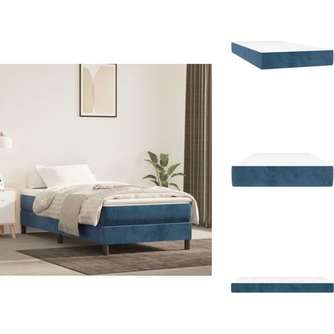 Matelas de lit à ressorts ensachés Bleu foncé 80x200x20 cm - Matelas À Ressorts Ensachés - Matelas Velours - Matelas Double - Matelas Confort - Literie (1/5)