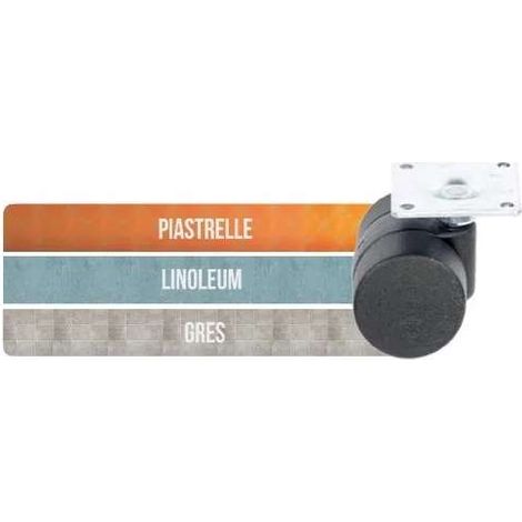 Ruota Nylon Gemellare Piastra Mm.30