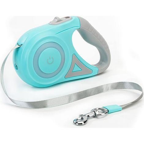Laisse De Chien Rétractable, Frein Et Verrouillage Faciles à Un Bouton Laisse De Chien Extensible avec Lampe De Poche LED(M, Longueur De Corde 5M, Vert) (1/5)