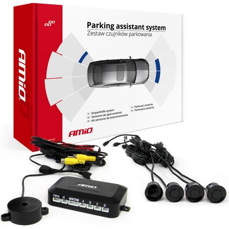 Kit sensori di parcheggio per telecamera e display LCD, nero 22 mm amio-02989