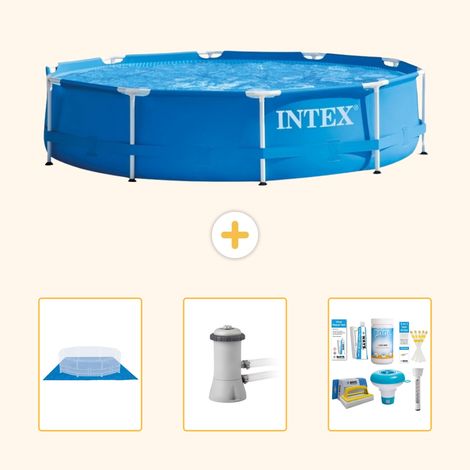 Intex Piscine Tubulaire Ronde - 366x76 cm - 4-pièces S21334