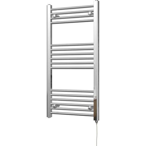 Zennor - Chrome Electric Towel Rail H1000mm x W500mm Straight 200w Standard (1/3)