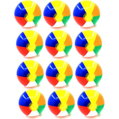 12 PCS Beach Ball, Inflatable Beach Balls Traditional Pool Party for Party Pools Playing Beach Children (1/5)
