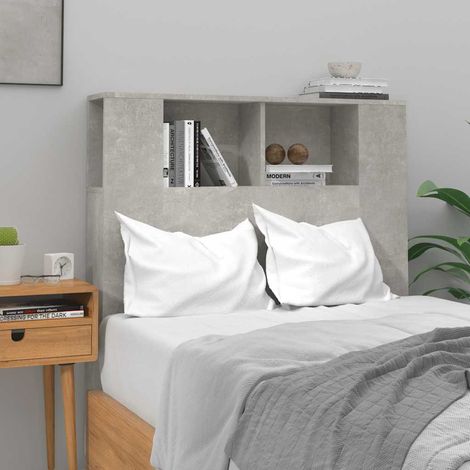 Armoire de tête de lit Gris béton 100x18,5x102,5 cm (1/5)