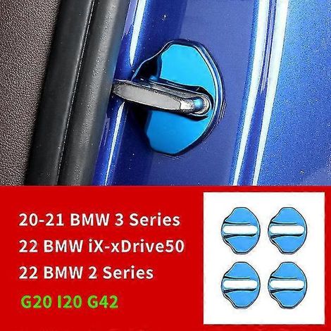 Protection intérieure de porte avec cache-serrure en acier inoxydable pour BMW Série 2 et 3 (G20, G42, IX, xDrive50, I20) Accessoires et autocollants Bleu (1/5)