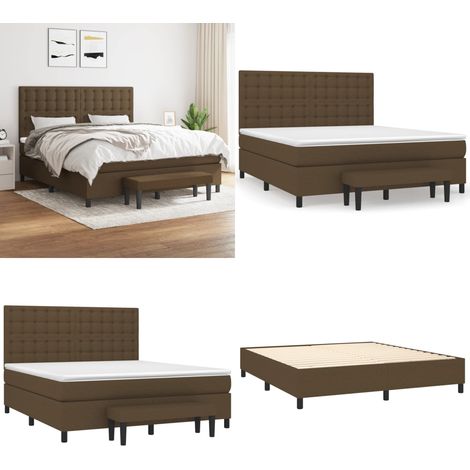 Sommier à lattes de lit avec matelas Marron foncé 160x200 cm - Sommier - Matelas ensaché (1/5)