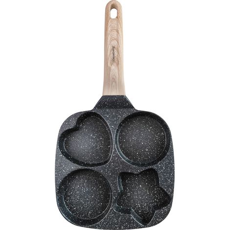 Teglia in marmo 4 in 1 per pancake, uova e frittelle, 18 cm, NERO, KLAUSBERG KB-7807 (1/5)