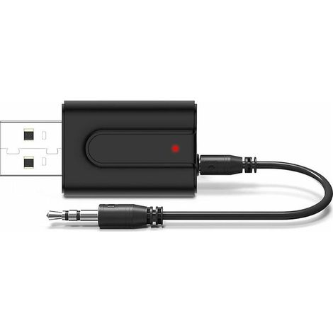 Transmetteur USB Bluetooth 5.0 avec prise jack 3,5 mm pour musique et audio depuis la TV, PC vers haut-parleur et casque, alimentation USB à faible latence, Plug and Play (1/5)