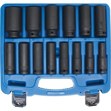 Bgs Technic – Jeu de douilles à chocs 12,5 mm (1/2") – 14 pièces pour couples élevés jusqu'à 682 Nm – Douilles six pans de 10 à 32 mm