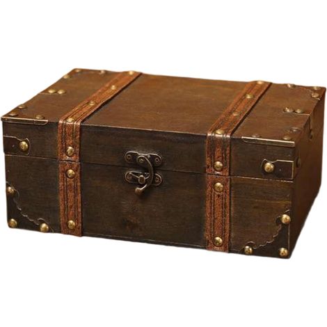 Jewelry Box - Composite Wood And Plywood - Black - For Necklace Storage And Organization - 23.5 X 16 X 9.4 Cm - 1 Piece (1/5)