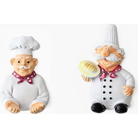ganci in resina a forma di chef, ganci portasciugamani autoadesivi, ganci da parete adesivi impermeabili, appendiabiti (1/5)