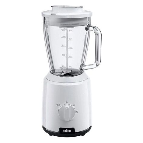 BATIDORA DE VASO BRAUN POWERBLENDER 1 JB1050WH BLANCA MOTOR 600W 2 VELOCIDADES TRITURA HIELO 1.5L
