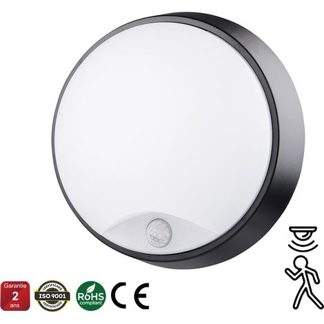 Applique Led Extérieure Avec Détecteur De Mouvement hublot sensor 14W 1100lm blanc neutre 4000k IP54 ø215 - Digilamp (1/4)