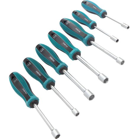 Set de 7 tournevis à embouts hexagonaux en acier 45 avec manche antidérapant et étui de transport, outils de bricolage essentiels. (1/5)