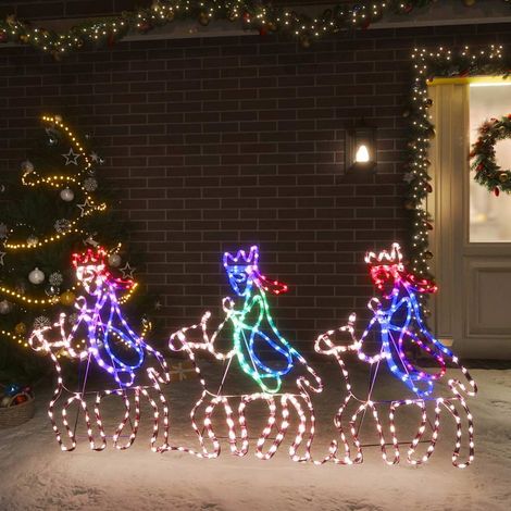 vidaXL Figura de Navidad de los Reyes Magos con 504 LED 70x50 cm (1/5)
