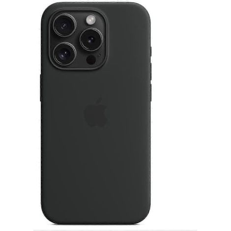 Coque en silicone pour iPhone 15 Pro avec MagSafe - Fine, antichoc et protectrice - Noire