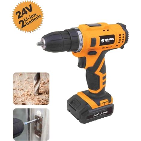 Trapano avvitatore a batteria 24V Litio con batterie di riserva LI-ION 2.0Ah multiaccessoriato