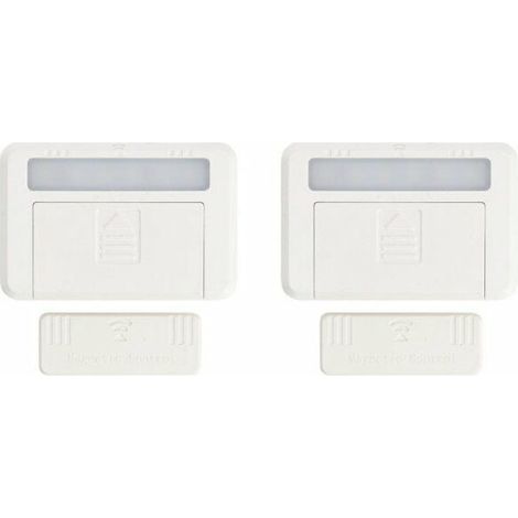 Lot de 2 éclairages de placard et tiroir à piles (incluses) - Détection magnétique - 50 lumens - Blanc neutre (1/5)