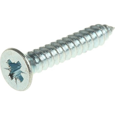 Vis autotaraudeuse RS PRO, N°8 x 25mm, tête Fraisée, en Acier ( Prix pour Boîte de 100 )