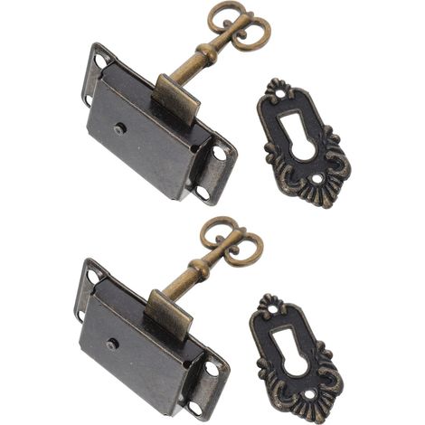 Serrure vintage Operitacx en 2 pièces pour meubles et boîtes à bijoux (1/5)