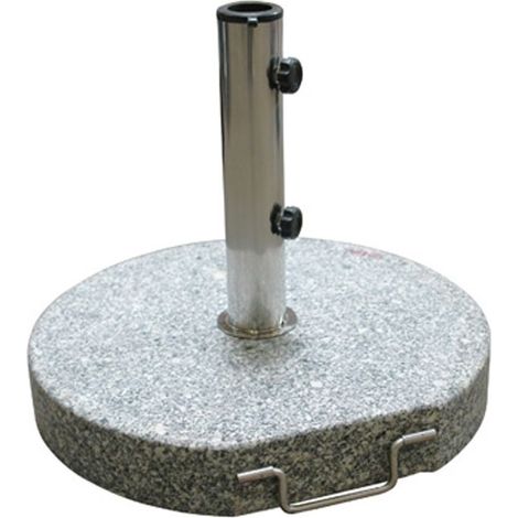 Sonnenschirmständer / Schirmständer rund 45 cm Granit grau 30 kg Schirmfuß (1/5)