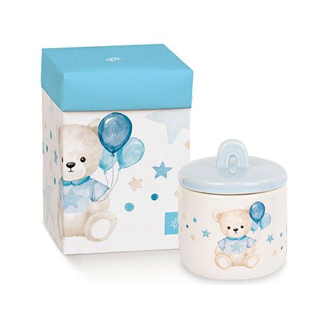 Cupido&Co. Candela Orsetto con Palloncini Azzurri H 75 Cm D 60 Mm con Scatola