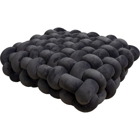 Coussin Nœud Carré - Décor Intérieur Main - 30 x 30 x 6 cm - Tissu Peluche - Pour Canapé Chaise Lit - 1 Pièce (1/5)
