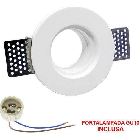 FARETTO IN GESSO D.100MM ROTONDO HOLDER GU10 INCLUSA
