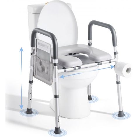 Rehausseur de Toilette avec Accoudoirs Réhausse WC Charge 181 kg (1/5)
